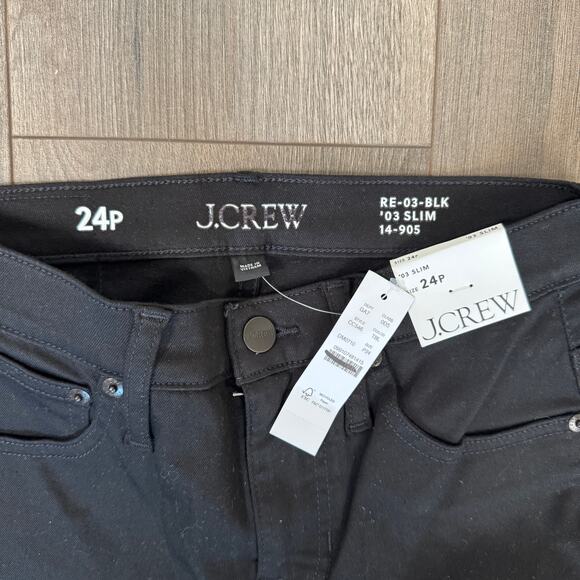 J.Crew 2003 Petite Slim Jean SZ 24P Black Classic Mid-Rise Super Stretch Zip Fly - Picture 4 of 8